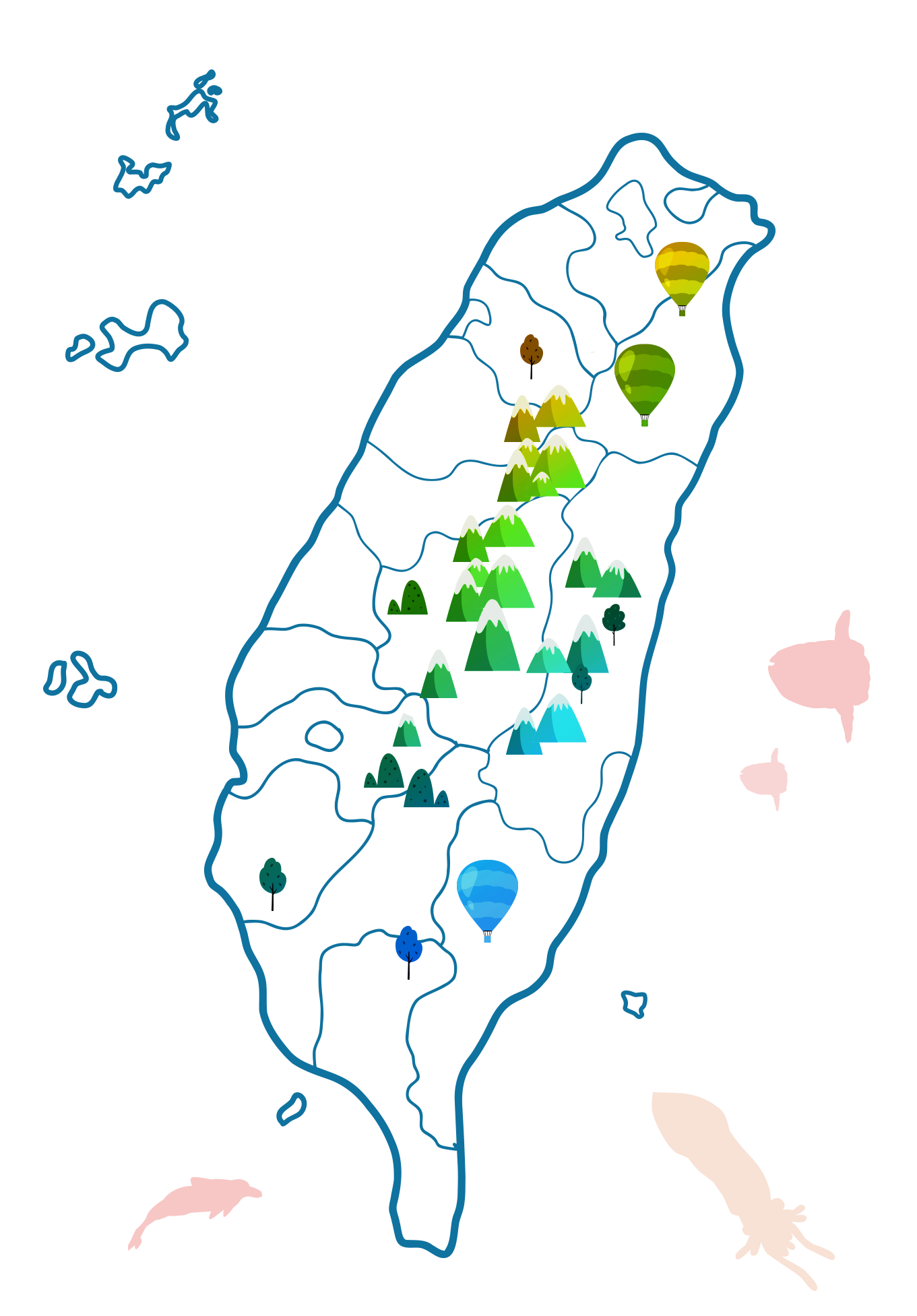 台灣地圖海廢再生藝術牆打卡點地標